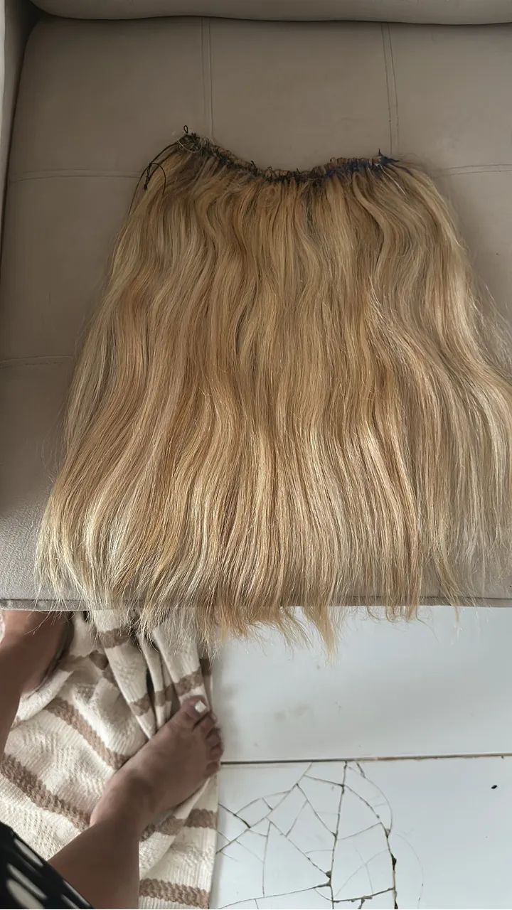 Mega hair loiro 45/50 centímetros 