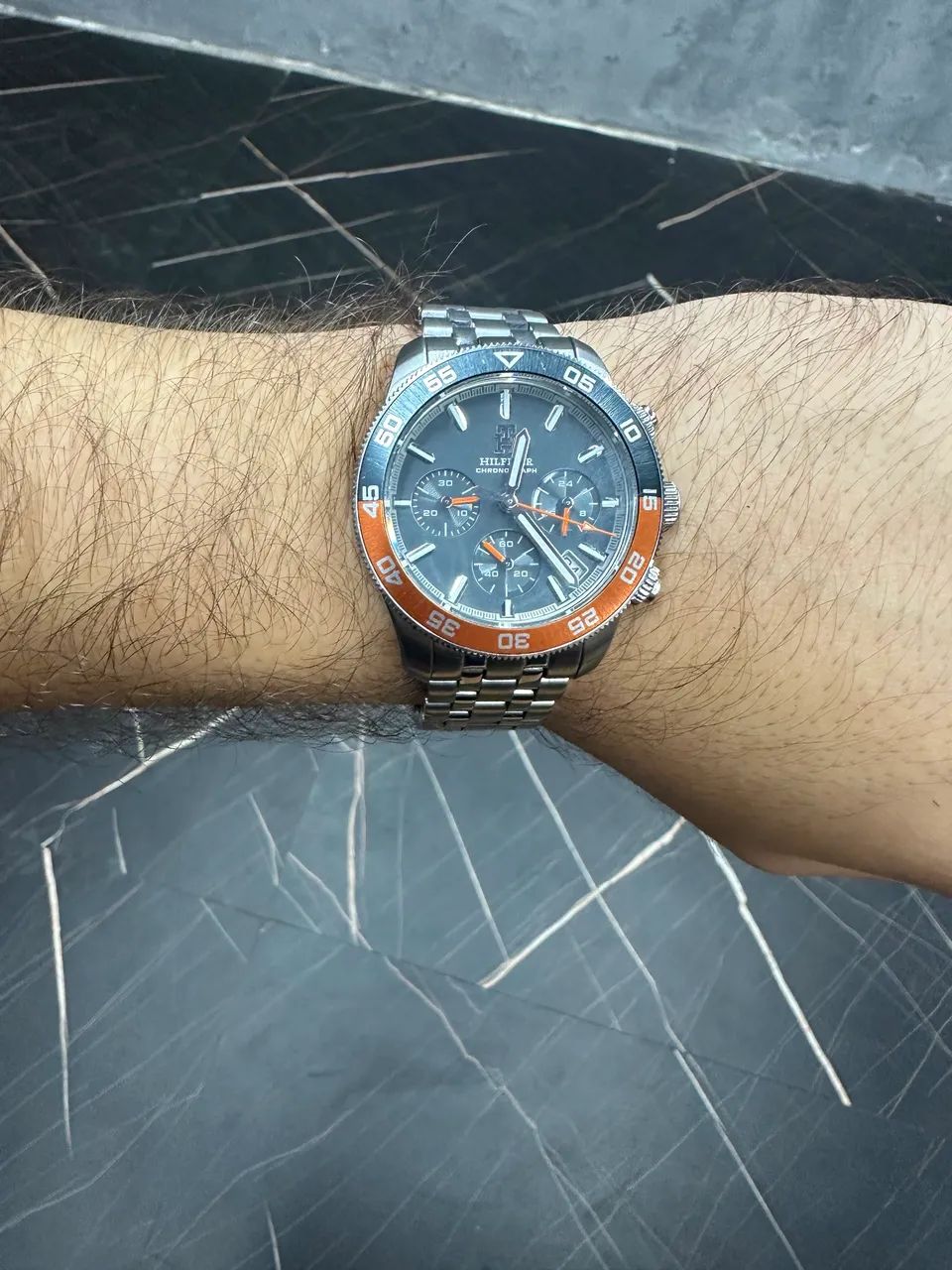 Relógio Tony hilfger chronograph aço original 