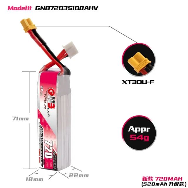 Bateria Lipo GNB 3S 720mah HV - Foto 2
