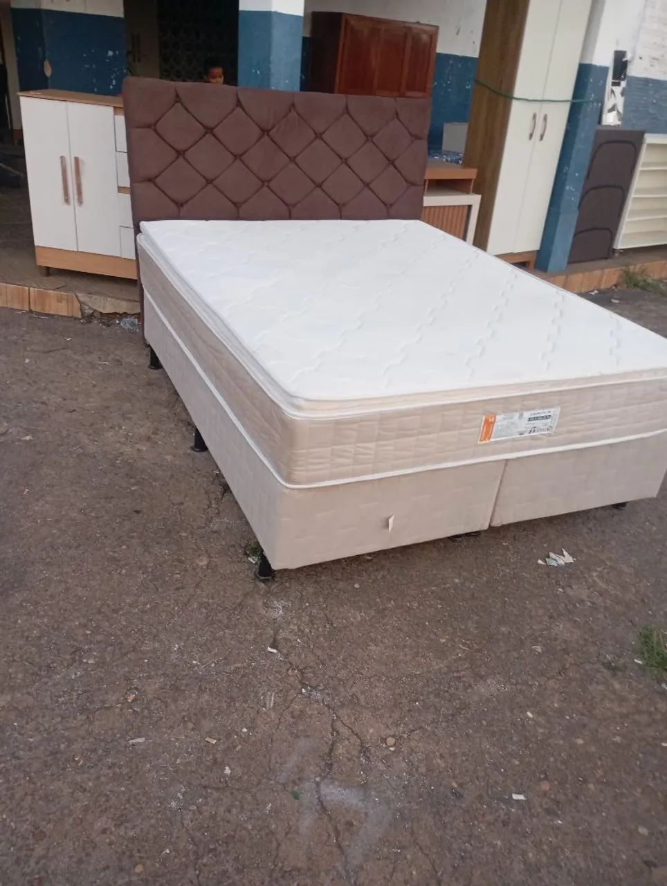cama completa com cabeceira ótimo estado de conservação  - Foto 4