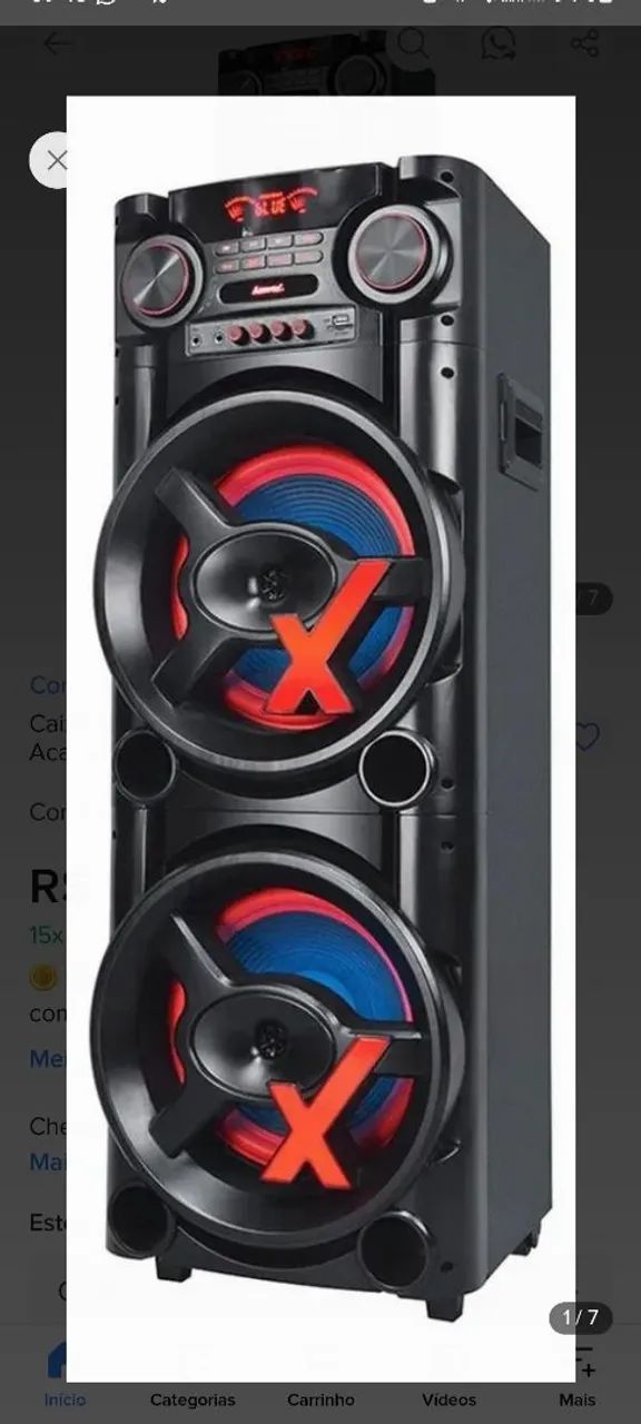 Caixa de som com 1.900 watts..nova.