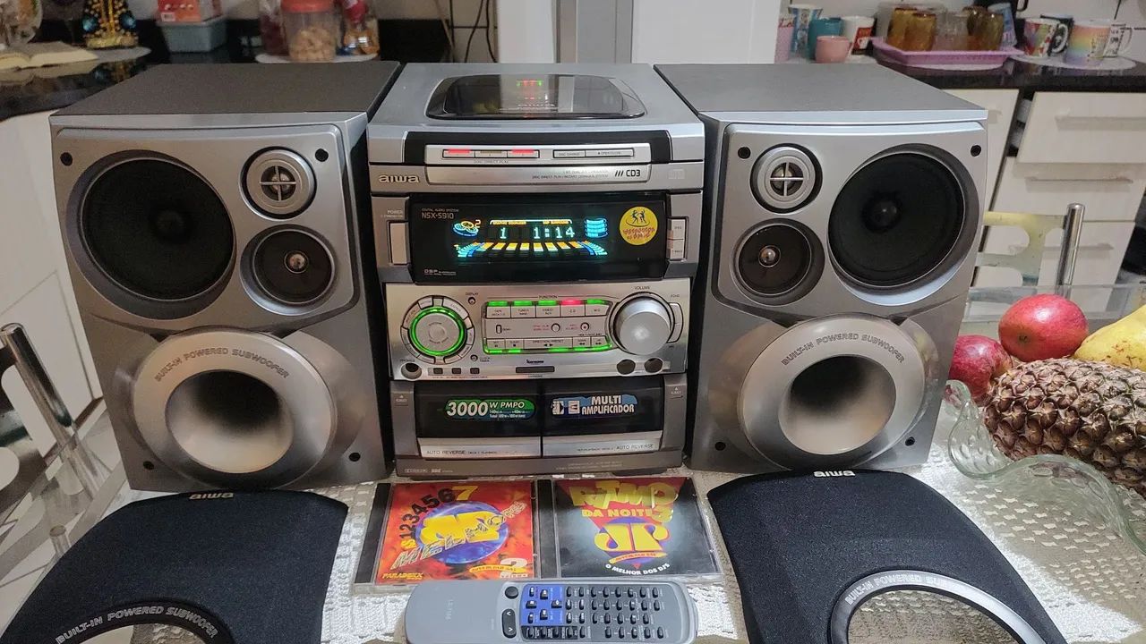 Aparelho de som Mini Micro system aiwa nsx S910 zr f 999 Sony Philips gradiente Panasonic 