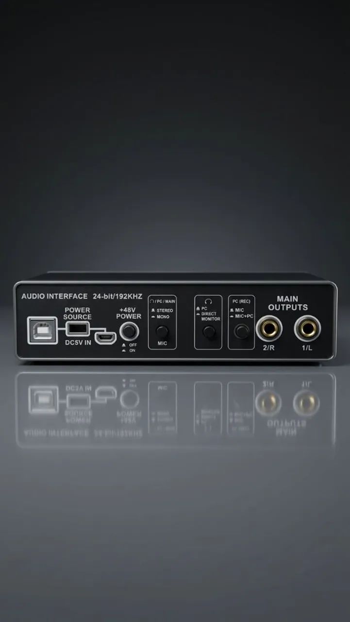 Interface de áudio Teyun Q22 24bit 192kHz com Phantom Power - Foto 3