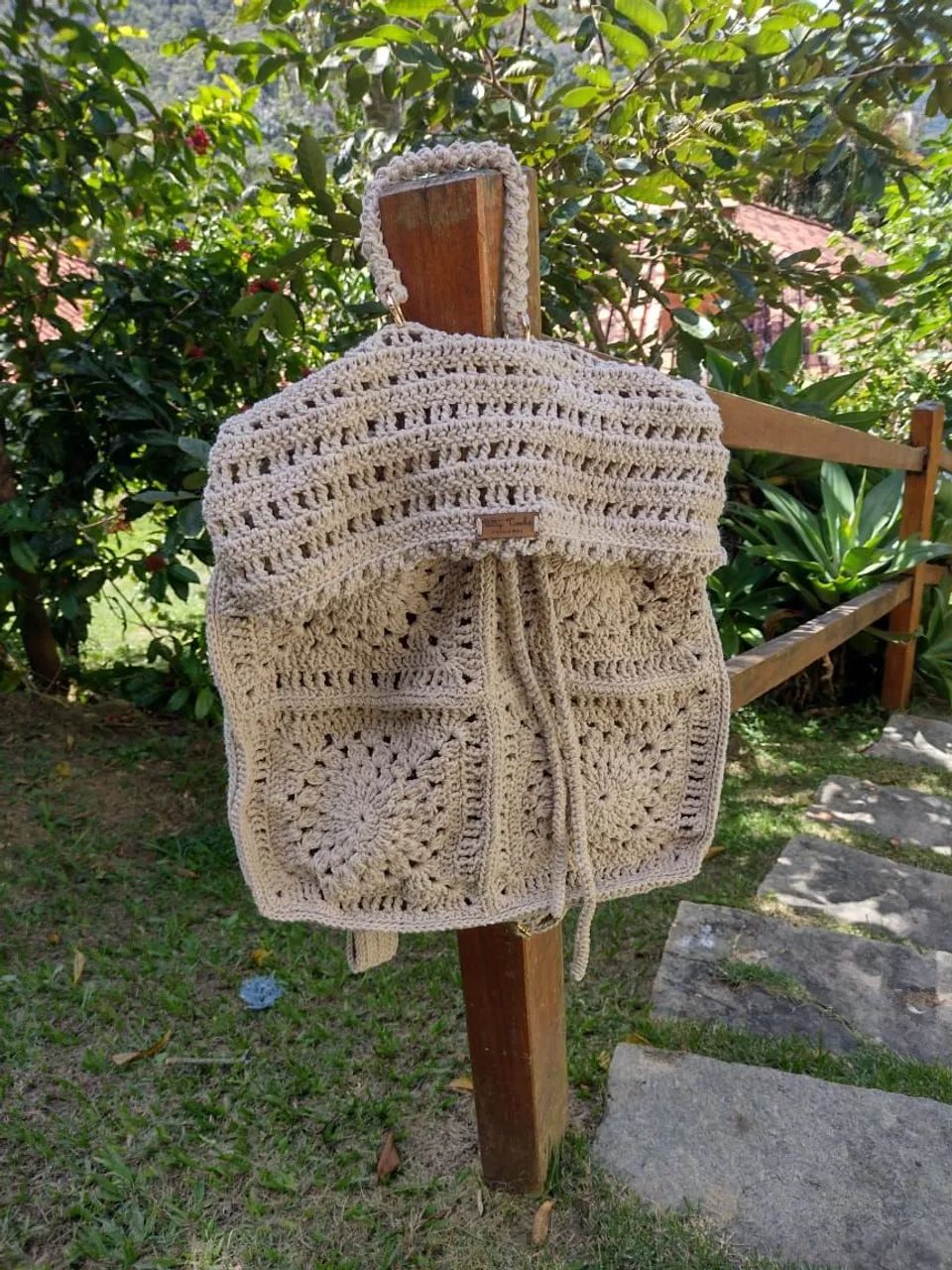Mochila em crochê  - Foto 4