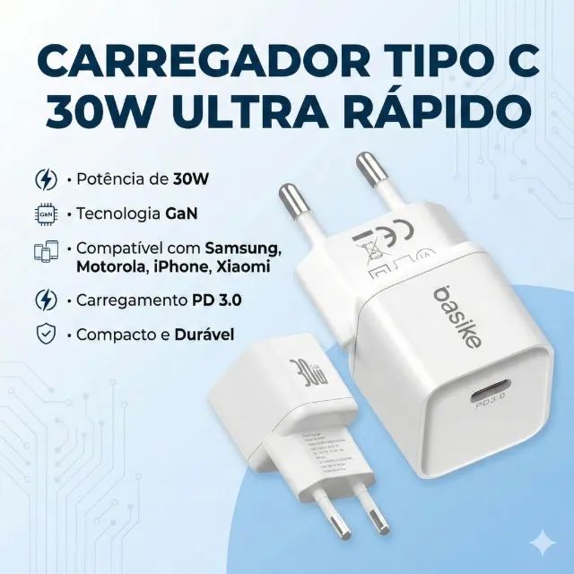Basike Carregador Tipo C 30W BA-CAR047 - Foto 3
