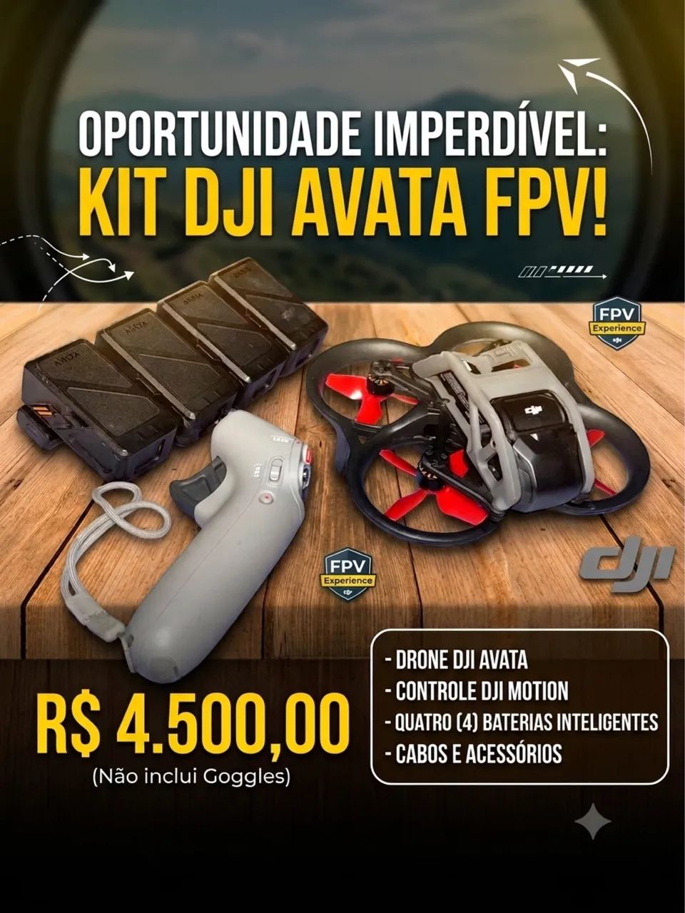 OPORTUNIDADE IMPERDÍVEL: KIT DJI AVATA FPV!