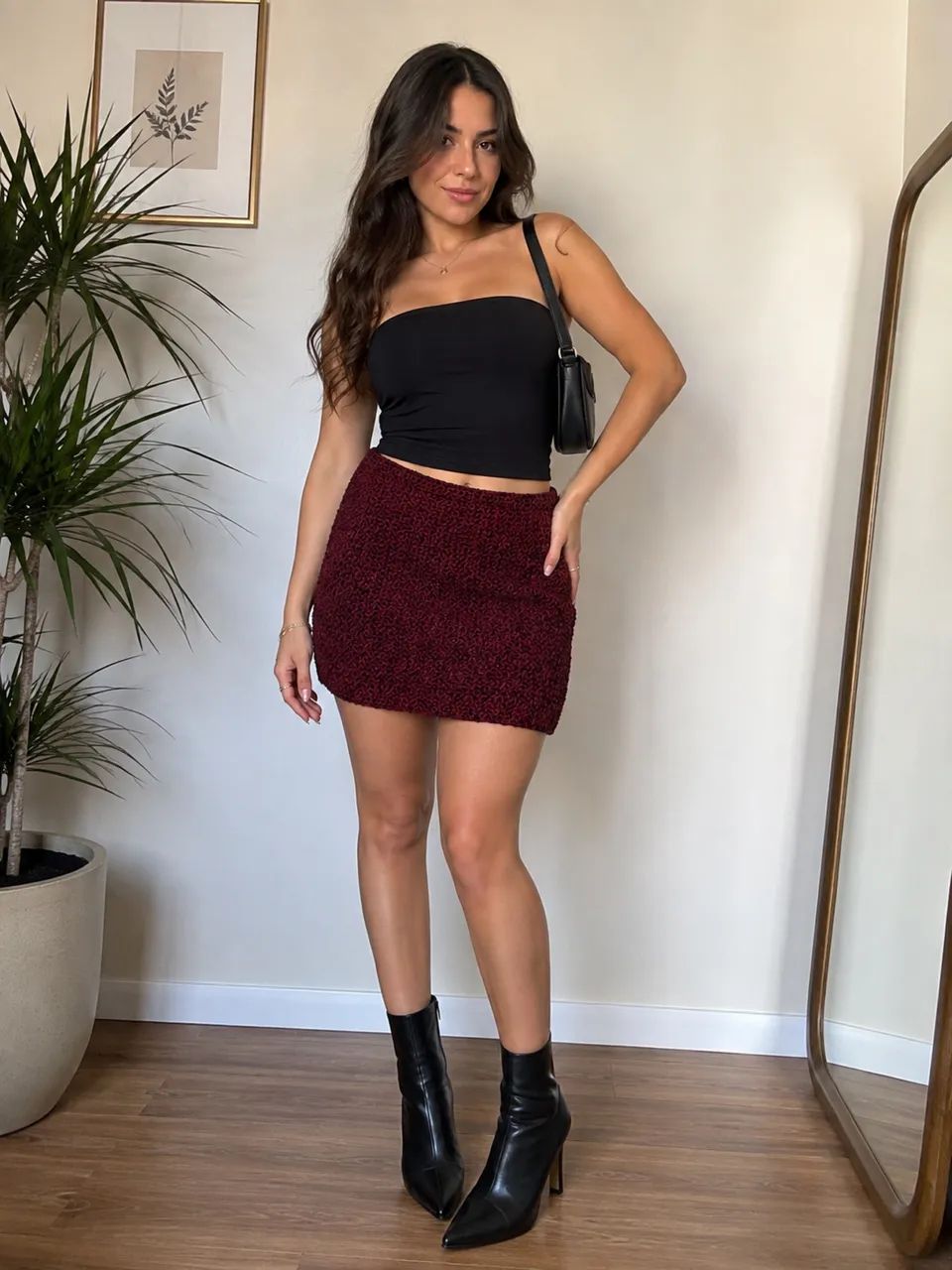 Saia bordada bordo Zara 
