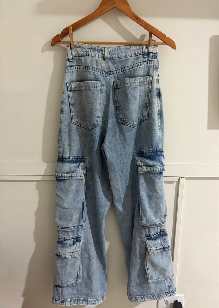 Calça jeans cargo 36 - Foto 2