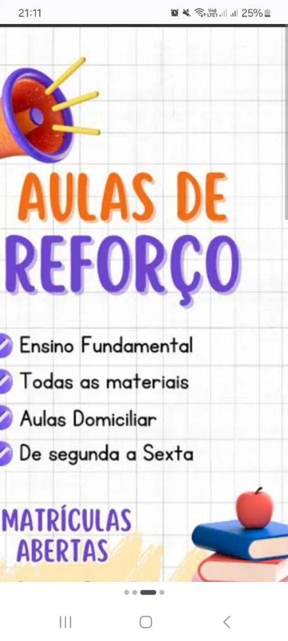 Aulas particulares e reforço.