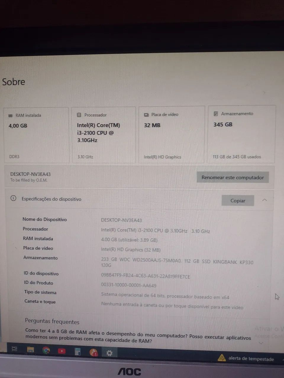 Vendo Computador Completo + Escrivaninha  - Foto 5