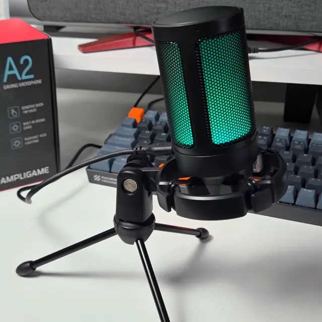 Microfone Usb Fifine A2 Rgb Condensador C/ Tripé - Preto - Foto 2