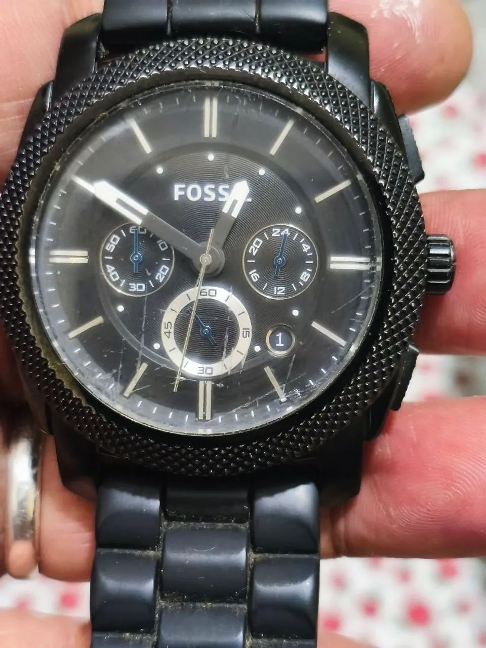 Relógio fóssil cronógrafo original funcionando 