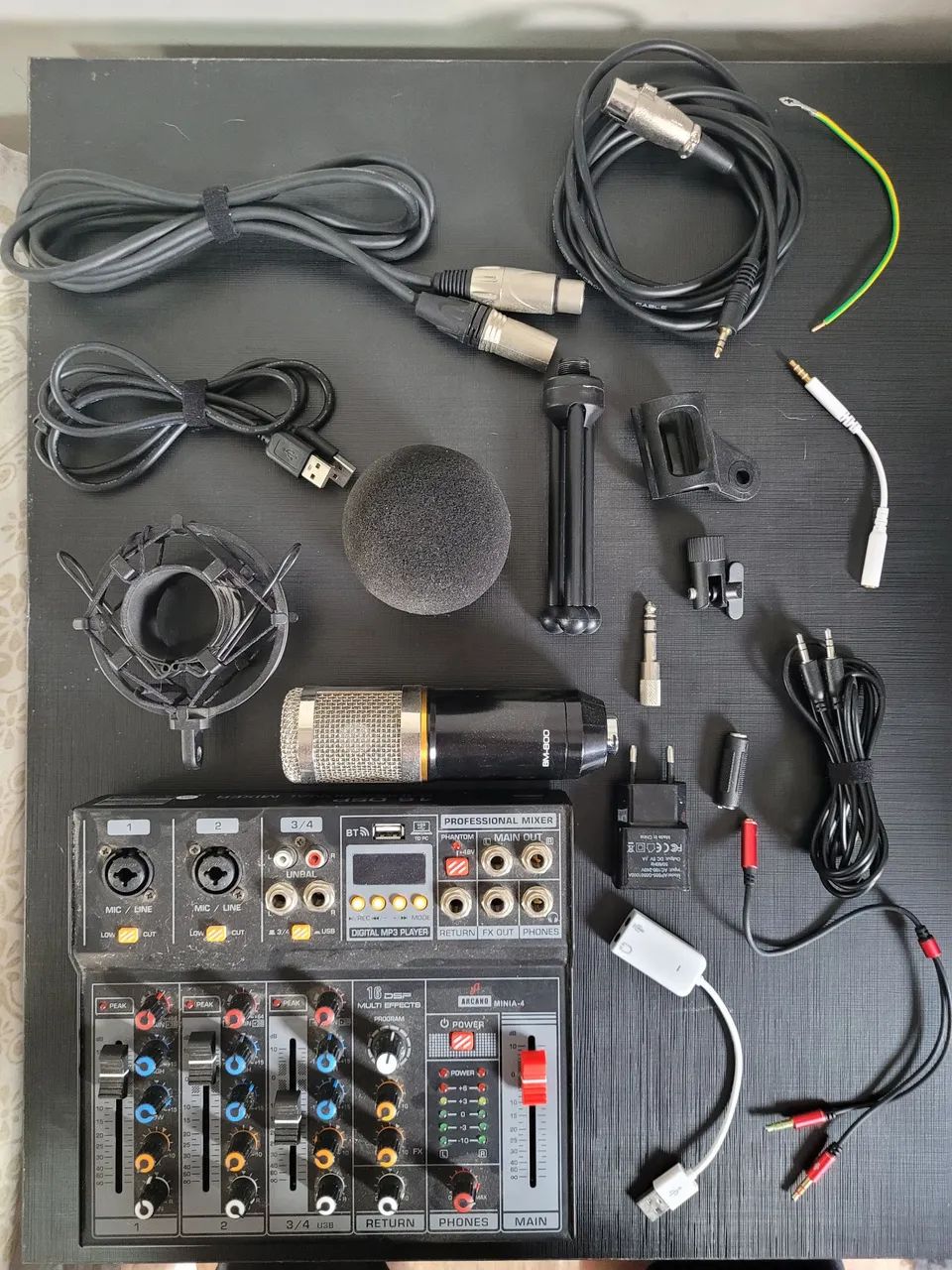 Microfone condensador BM800 + Mesa de som - Foto 3