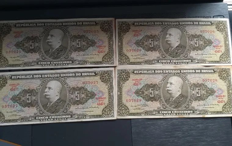 lote sequencia Cédula 5 cruzeiros Barão do RIo Branco