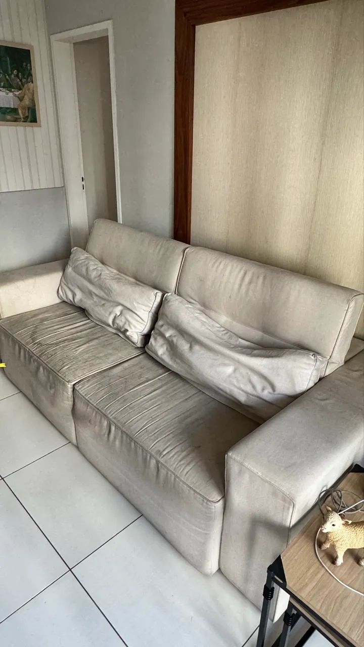 Sofá Retrátil e Reclinável Bege - Muito Confortável - Foto 3