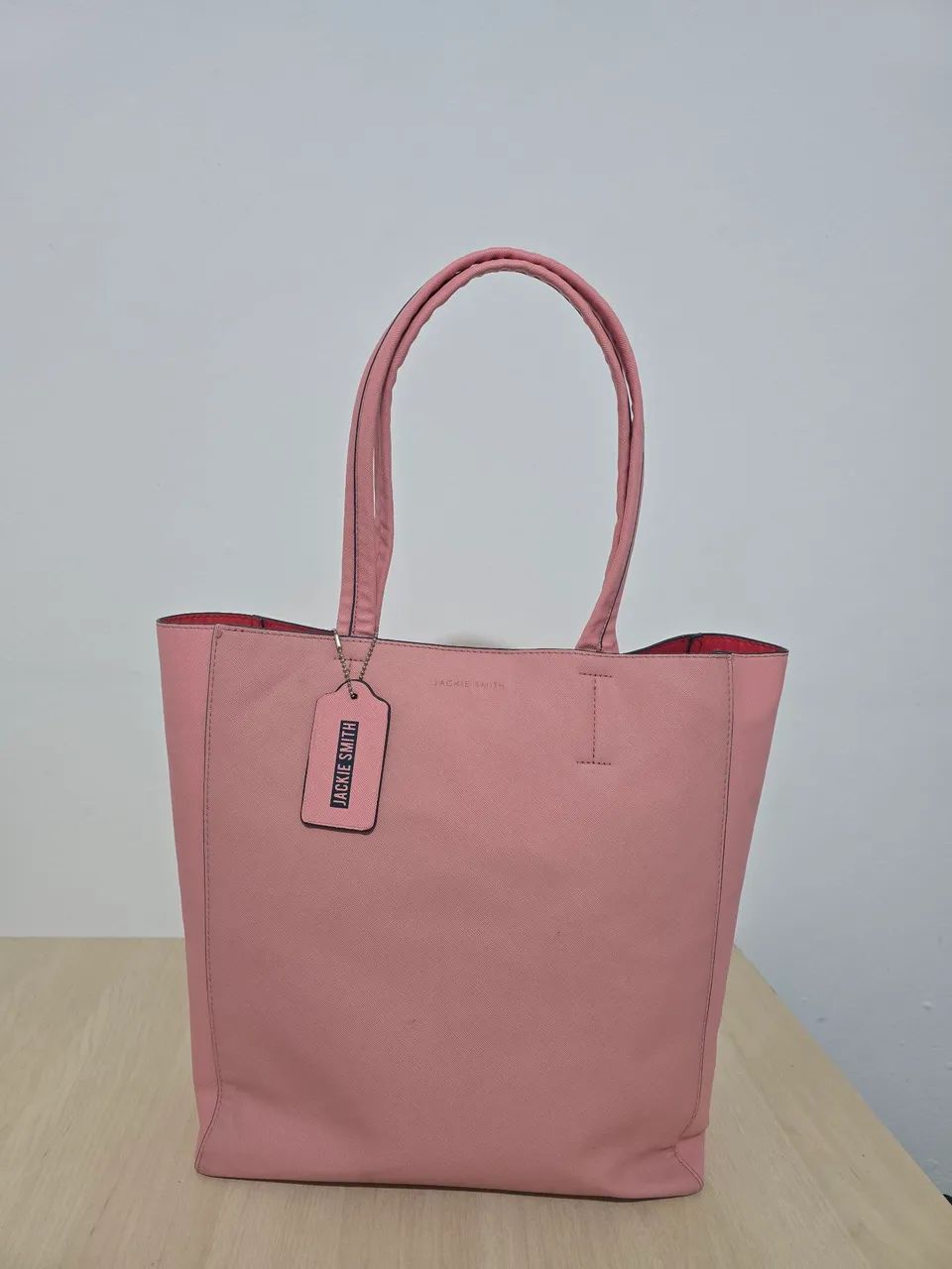 ?Bolsa Jackie Smith Tote em Couro Saffiano Rosa - Original - Ótimo Estado