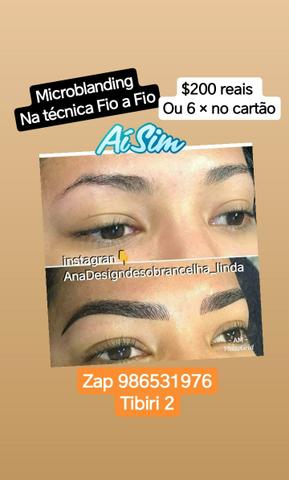 Microblanding na técnica Fio a Fio