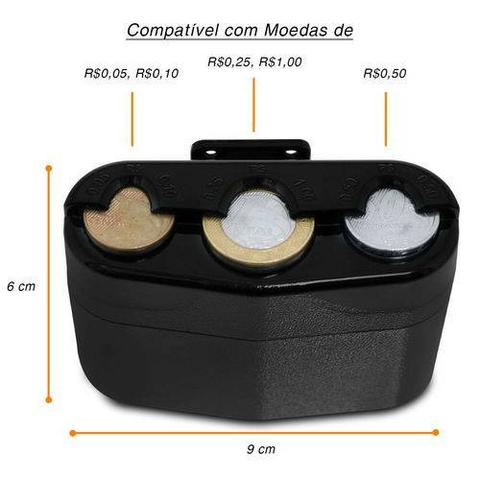 Porta Moedas Automotivo Com Molas Para Carro Uber Táxi Perueiro Preto Universal