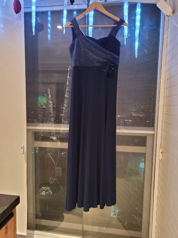 Vestido de Festas Malha Azul - Foto 2