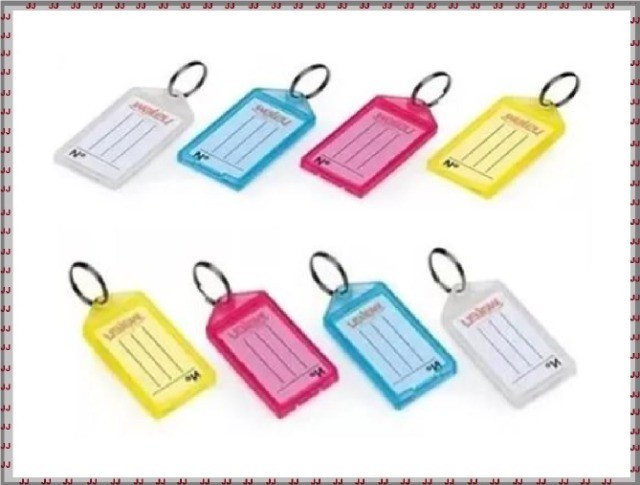 Cx. com 100 unidades - Chaveiro com etiqueta para identificação e organização