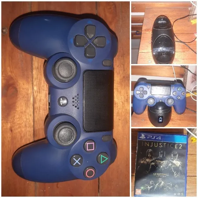 Combo Controle para PS4 sem Fio Dualshock - Midnight Blue com 5 Jogos de PS4, Shopping