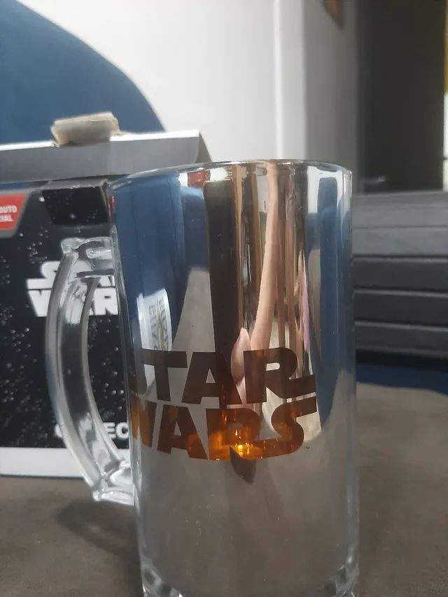 Star wars caneca 450 ml prateada dourada