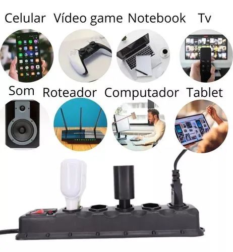 Tomada extensão com filtro de linha 5 entradas ! - Foto 2