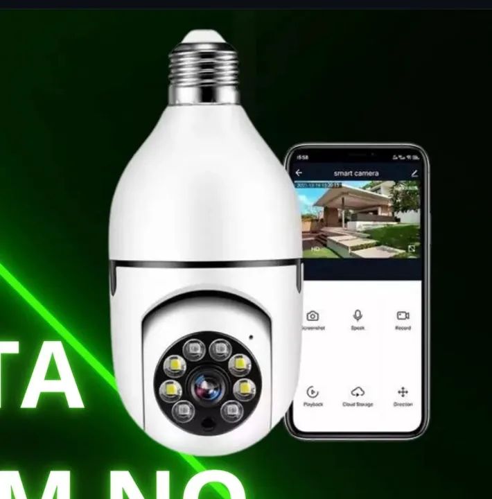 Câmera de Segurança Wi-Fi Inteligente - Bulbo de Lâmpada