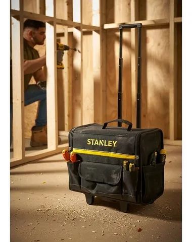 Bolsa Para Ferramentas Com Alça Telescópica E Rodas Stanley Cor Preta - Foto 3