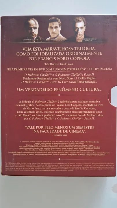 Caixa de DVD - O Poderoso Chefão (Edição Especial) - Coppola Restoration - Foto 2
