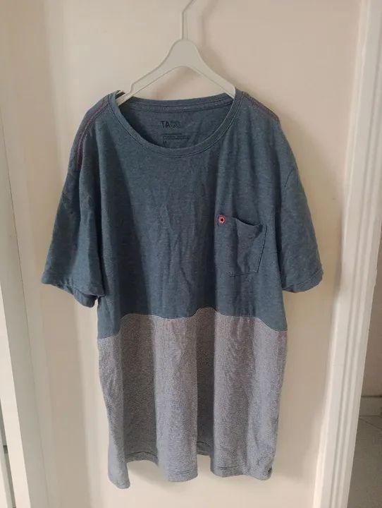 Camiseta Masculina Taco - Azul e Cinza