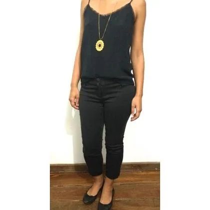 Calça Capri preta da opera rock