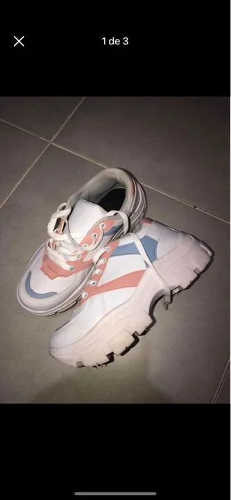 Tênis feminino chunky branco academia estiloso - Foto 2
