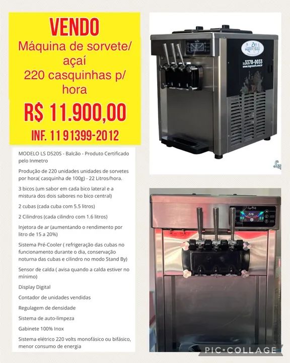 Máquina de Sorvetes LS D520S - Inmetro - 220 unidades/hora - Foto 4