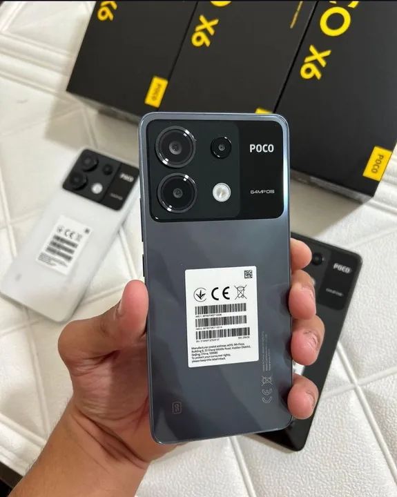 - Poco X6 5G, 256/12GB RAM, NFC, cores: preto, azul e branco, tela 1.5K, LACRADO. - Foto 4