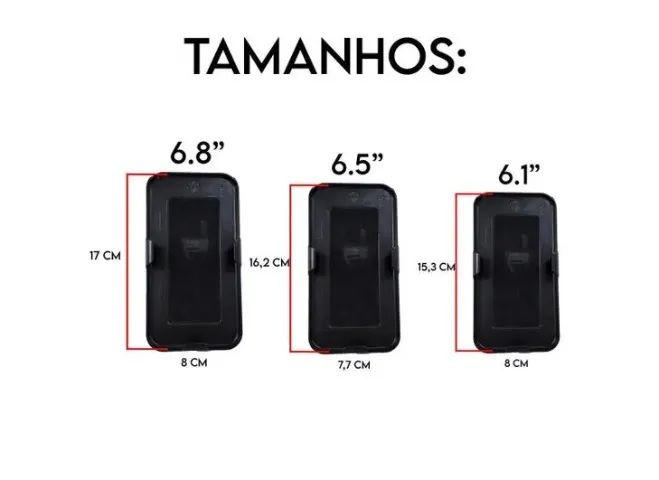 Capa de cintura Celular Suporte 6,1'' 6,5'' e 6,8'' - Foto 4