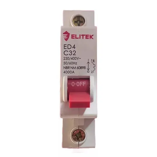 Mini Disjuntor Unipolar Elitek Ed4 1p C32 32 Amperes 50/60hz