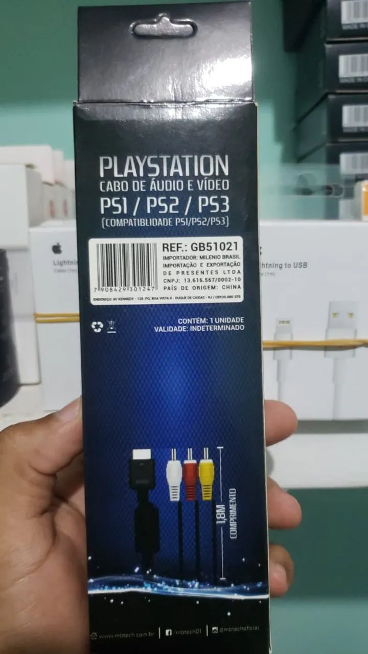 Cabo Pra Playstation Áudio e Vídeo AV de 1.8 metros (Novo)  - Foto 3