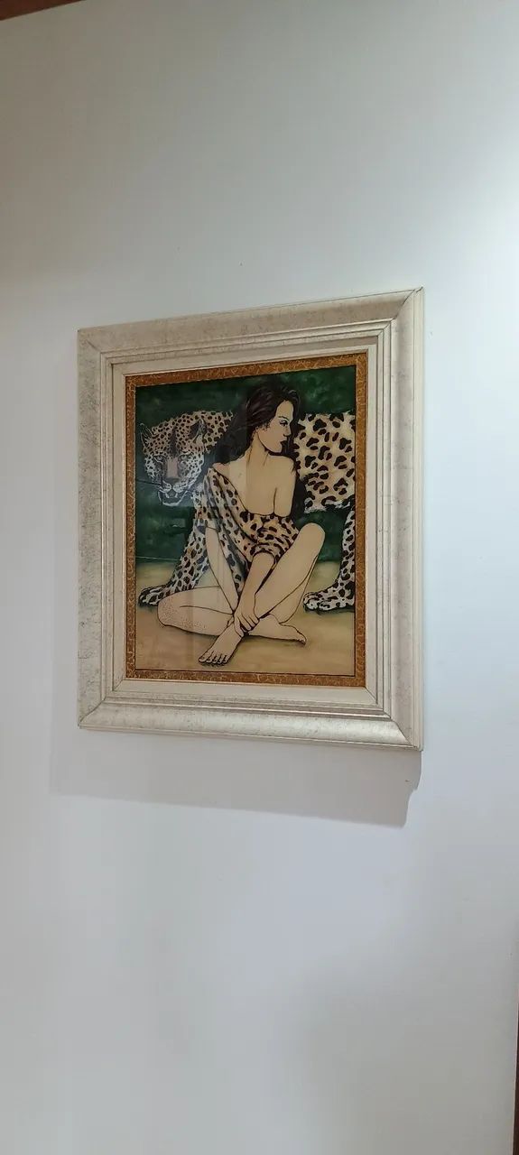 Quadro pintado a mão, moldura e vidro - Foto 2