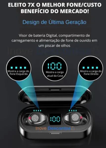 FONE DE OUVIDO SEM FIO E A PROVA D'ÁGUA - PAGUE SÓ NA ENTREGA - Foto 3