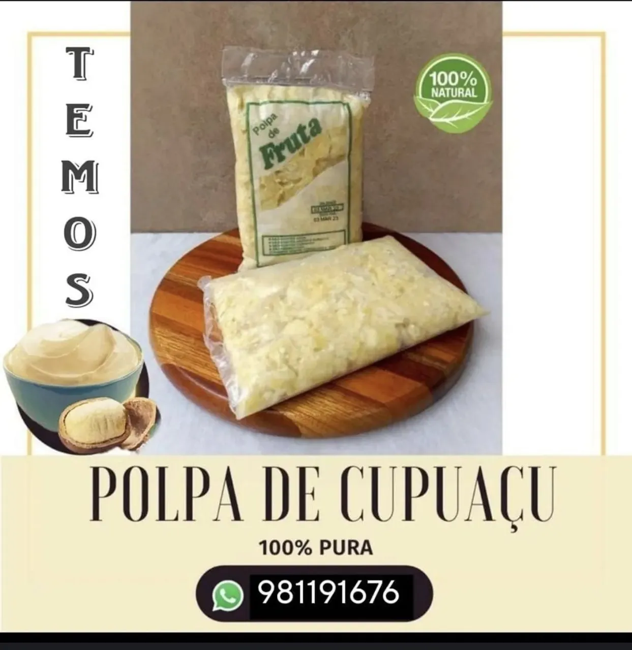 Polpa de Cupuaçu 100% Natural e Pura!