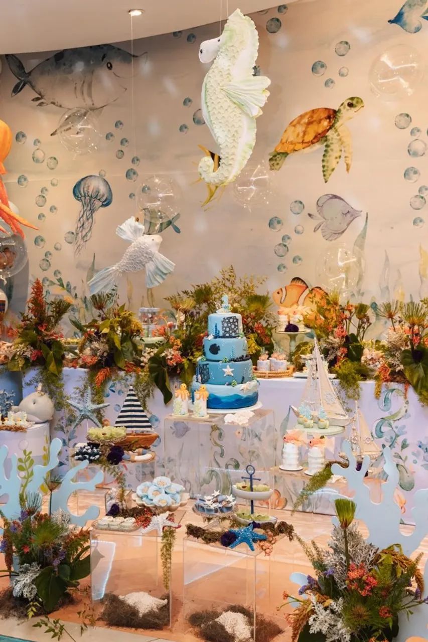 Itens para decoração festa infantil tema fundo do mar