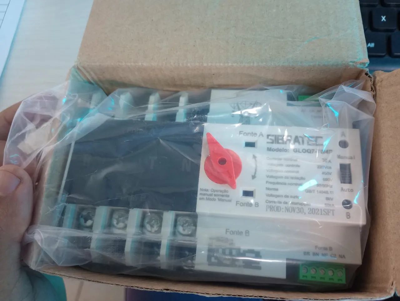 CHAVE TRANSFERENCIA SIBRATEC GLOQ7-4P 70A