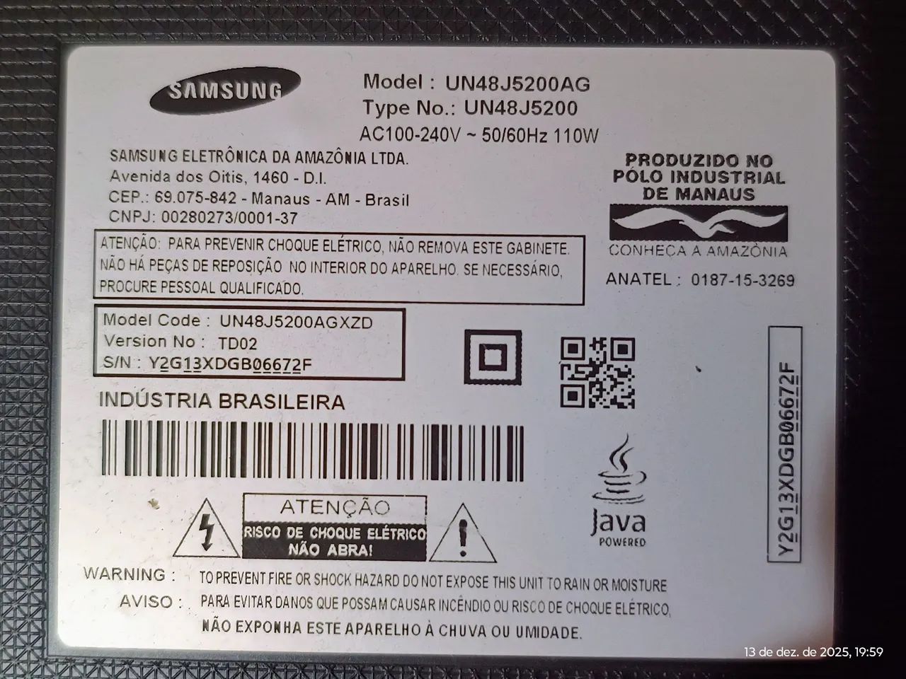 PLACA PRINCIPAL +T-COM TV Samsung UN48J5200AG - Foto 3