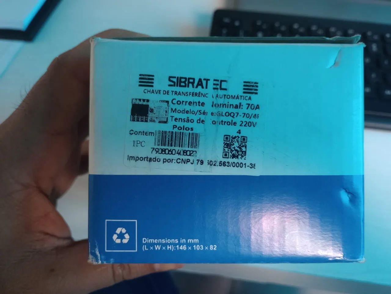 CHAVE TRANSFERENCIA SIBRATEC GLOQ7-4P 70A - Foto 3