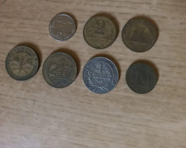 Moedas antigas diversas- Réis e Cruzeiro
