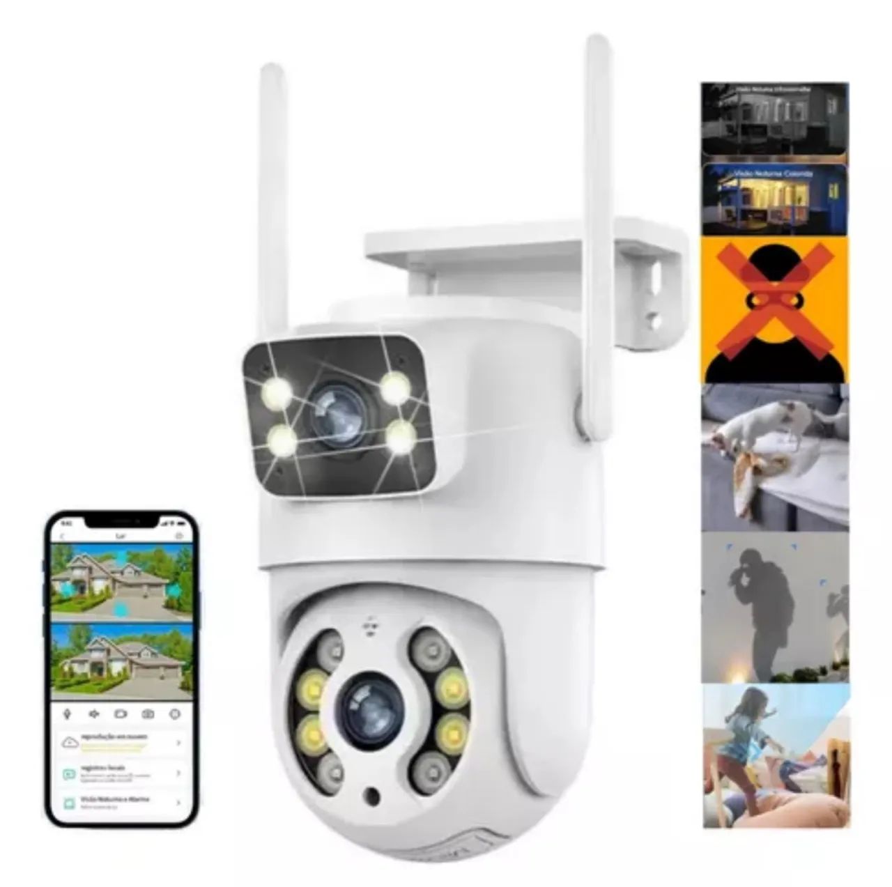 Câmera de Segurança WiFi IP66 - Dupla Lente - entrega grátis - Foto 2