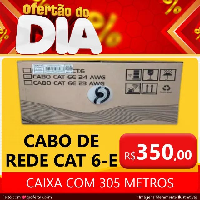 CABO DE REDE CAT 6E - FIO PARA INTERNET - CAIXA COM 305 METROS  - Foto 5