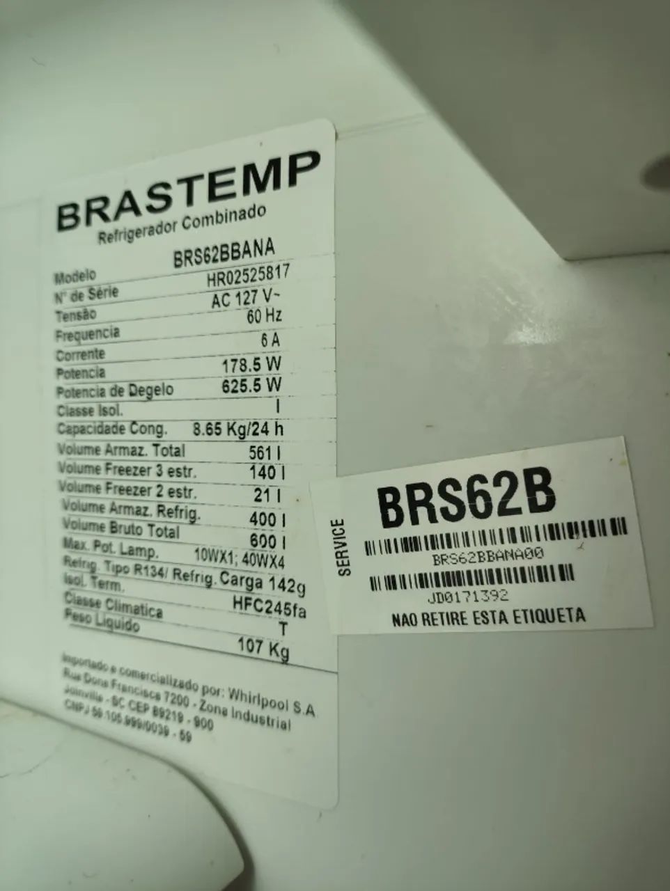 Geladeira Brastemp Side by Side Branca em bom estado - Foto 4