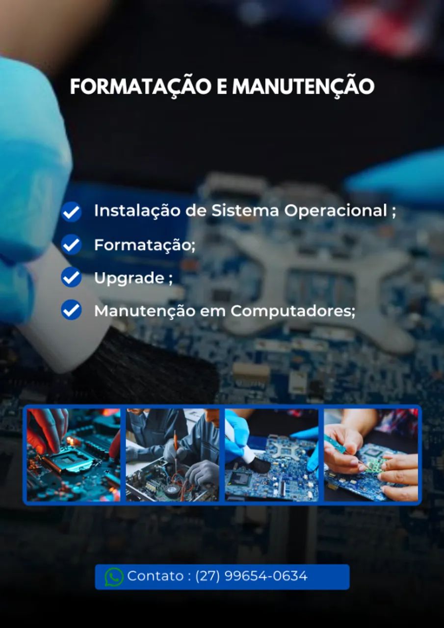 FORMATAÇÃO DE NOTEBOOK E COMPUTADORES/MANUTENÇÃO DE PC